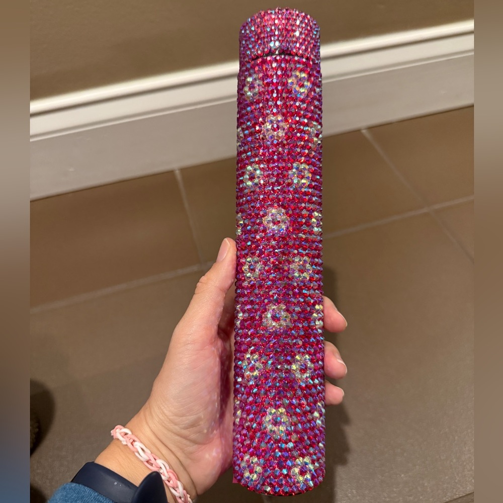 8.8oz Pink Rhinestone Water Bottle